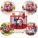 TRAMPOLINA DLA DZIECI 140 CM OGRODOWA DOMOWA KOSZ HAMAK WOREK PIŁKI