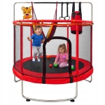 TRAMPOLINA DLA DZIECI 140 CM OGRODOWA DOMOWA KOSZ HAMAK WOREK PIŁKI