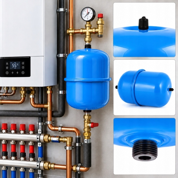 NACZYNIE PRZEPONOWE WZBIORCZE DO C.W.U. CWU 5 L ZBIORNIK DO INSTALACJI