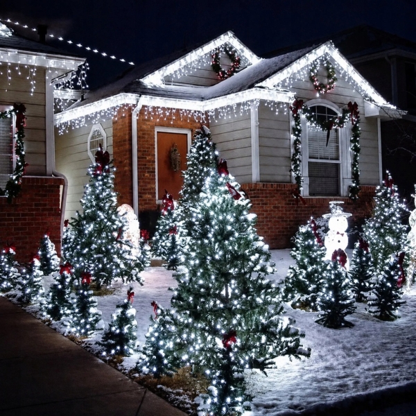 LAMPKI ŚWIĄTECZNE 200 LED CHOINKOWE DEKORACYJNE SZNUR 20 M BIAŁE ZIMNE