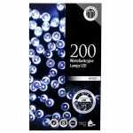 LAMPKI ŚWIĄTECZNE 200 LED CHOINKOWE DEKORACYJNE SZNUR 20 M BIAŁE ZIMNE