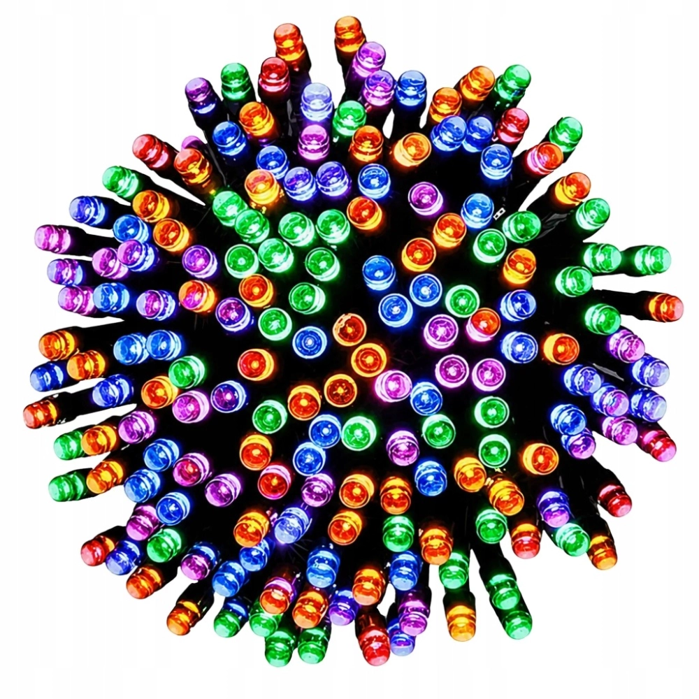 LAMPKI ŚWIĄTECZNE 200 LED CHOINKOWE SZNUR 20 M WIELOKOLOROWE RGB