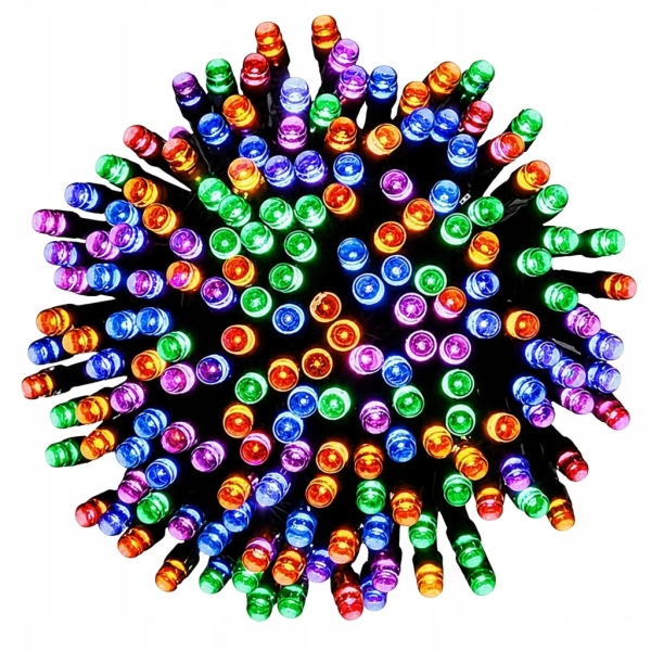 LAMPKI ŚWIĄTECZNE 200 LED CHOINKOWE SZNUR 20 M WIELOKOLOROWE RGB