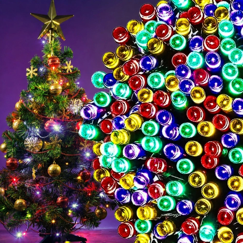LAMPKI ŚWIĄTECZNE 200 LED CHOINKOWE SZNUR 20 M WIELOKOLOROWE RGB