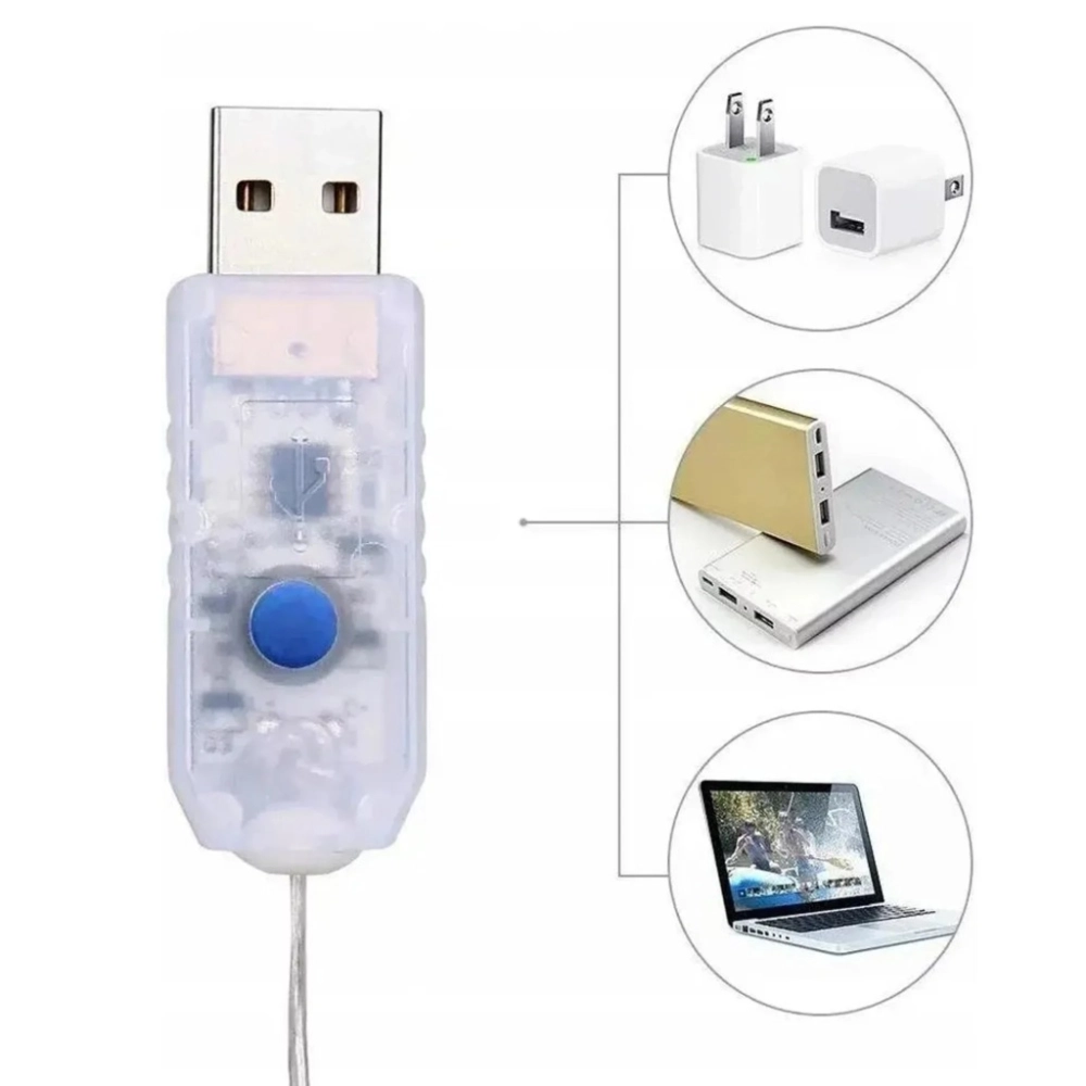 LAMPKI CHOINKOWE DRUCIKI 100 LED DIODY DEKORACJA ŚWIĄTECZNA ŚWIATEŁKA 3 M