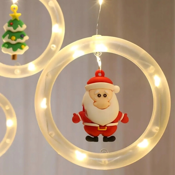 KURTYNA ŚWIETLNA 110 LED KÓŁKA Z FIGURKAMI 10 SZT 8 TRYBÓW LAMPKI
