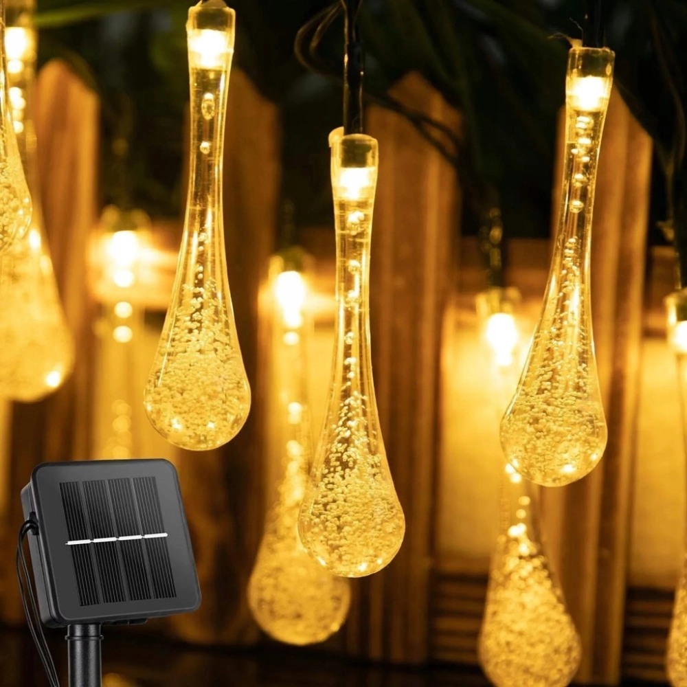 GIRLANDA ŚWIETLNA SOPLE OGRODOWA ŚWIĄTECZNA SOLARNA 50 LED ŁAŃCUCH 7,5 M