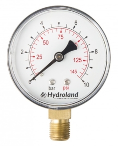 MANOMETR RADIALNY BOCZNY 0-4 BAR 63mm SPRĘŻYNOWY
