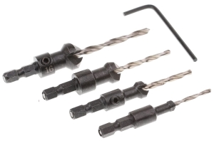 WIERTŁA DO DREWNA Z FAZOWNIKIEM 4 szt NAWIERTAKI