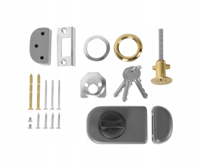 ZAMEK DRZWIOWY NAKŁADANY 60 mm ŁUCZNIK GRAFIT