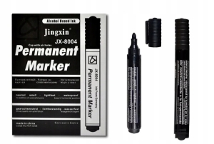 MARKER CZARNY PERMANENTYNY OKRĄGŁY MAZAK 12szt