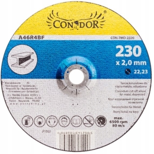 TARCZA KORUNDOWA DO CIĘCIA METALU OSADZONA 230 mm