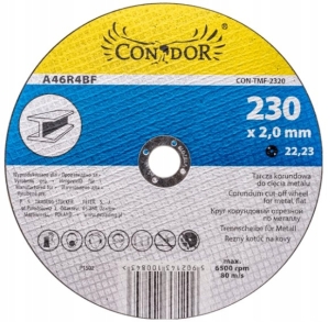 TARCZA KORUNDOWA DO CIĘCIA METALU PŁASKA 230 mm