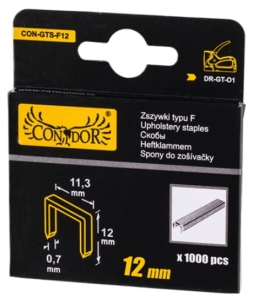 ZSZYWKI TYPU F 12 x11,3x0.7 mm 1000 szt DO TAKERA