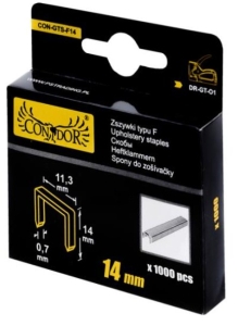 ZSZYWKI TYPU F 14 x11,3x0.7 mm 1000 szt DO TAKERA