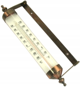TERMOMETR ZA OKIENNY METALOWY 265mm ZA OKNO RURKA