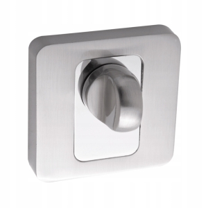 SZYLD DO KLAMEK KRÓTKI KWADRATOWY WC SATYNA CHROM