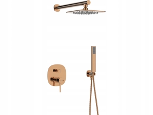 KOMPLET NATRYSK Z BATERIĄ PODTYNK, RÓŻOWE ZŁOTO