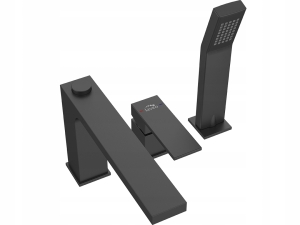 KVADRATO BATERIA WANNOWA STOJĄCA 3-OTWOROWA CZARNA