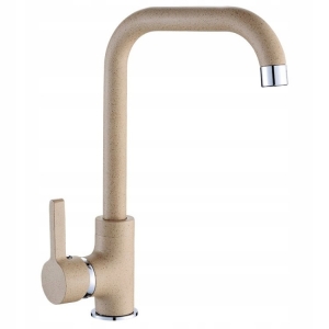 BATERIA ZLEWOZMYWAK. STOJACA Z WYLEWKĄ L, BEŻOWA