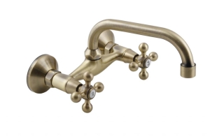 STILO BATERIA UMYWALKOWA ŚCIENNA RETRO MOSIĄDZ