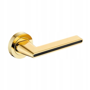 ELIKA KLAMKA DRZWIOWA OKRĄGŁA SZYLD ZŁOTO CZARNY