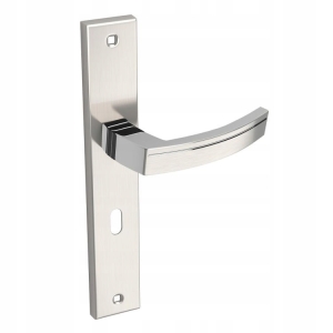 PARVA KLAMKA DŁUGIM SZYLDZIE NA KLUCZ SATYNA CHROM