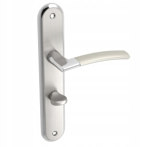 LUXOR KLAMKA NA DŁUGIM SZYLDZIE POKRĘTŁO WC SATYNA