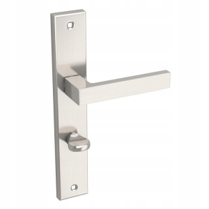 QUBIK KLAMKA NA DŁUGIM SZYLDZIE POKRĘTŁO WC SATYNA