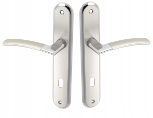 LUXOR KLAMKA DO DRZWI SZYLD NA KLUCZ 90MM SATYNA