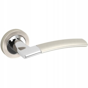 LUXOR KLAMKA DO DRZWI NA SZYLDZIE OKRĄGŁY SATYNA