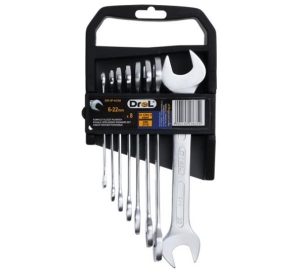 KLUCZE PŁASKIE 6,0-22 MM; 8 SZT.