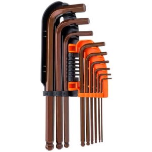 KLUCZE SZEŚCIOKĄT KOŃC. KULISTA S2 DŁUGIE 9 SZT