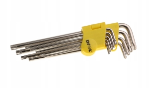 KLUCZE TORX Z OTWOREM T10-50 BARDZO DŁUGIE 9 SZT