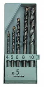 ZESTAW WIERTEŁ DO BETONU 4.0-10.0 MM 5 SZT. FLASH