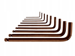 ZESTAW KLUCZY SZEŚCIOKĄT KOŃC. KULISTA S2 9 SZT