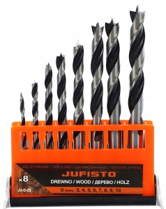 ZESTAW WIERTEŁ DO DREWNA 3.0-10.0MM SZLIF 8SZT