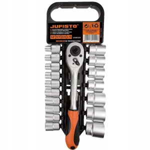 KLUCZE NASADOWE Z GRZECHOTKĄ 72T: 1/2' 19 SZT