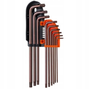 KLUCZE TORX Z OTWOREM T10-50 S2 DŁUGIE 9 SZT.