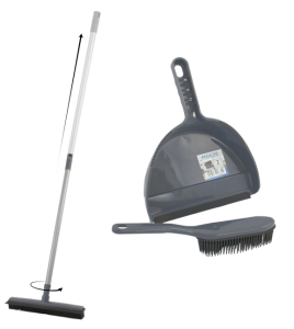 ZESTAW MIOTŁA ZMIOTKA SZUFELKA GUMOWA ZAMIATACZ