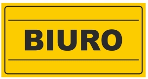 TABLICA TABLICZKA ZNAK PCV BIURO 12x22 cm BHP
