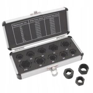 WYKRĘTAK DO ZERWANYCH ŚRUB I NAKRĘTEK 10SZT NASADK