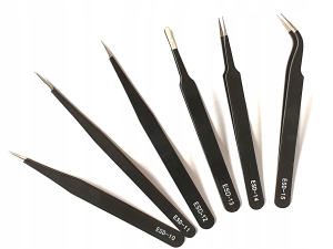 PĘSETY 6CZ ANTYSTATYCZNE ESD 12-14CM STAL NIERDZ