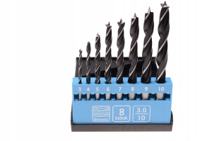 WIERTŁA DO DREWNA 8CZ (3-4-5-6-7-8-9-10MM) BOX