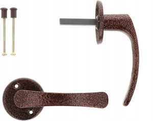 KLAMKA DO DRZWI OKRĄGŁA MK MIEDŹ-ANTYCZNA