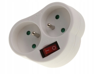 ROZGAŁĘŹNIK 2O Z/U 16A Z WYŁĄCZNIKIEM RC-20W