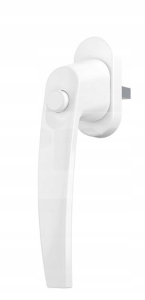 KLAMKA OKIENNA DR METALOWA MKV Z PRZYCISKIEM BIAŁA