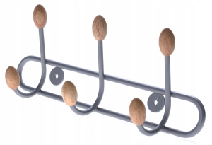 WIESZAK DO UBRAŃ DREWNO/SREBRNY OZDOBNY MAL