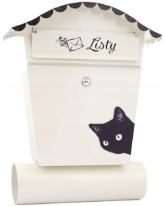 SKRZYNKA NA LISTY POCZTOWA RĘCZN MAL Z TUBĄ KOT-1