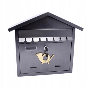 SKRZYNKA NA LISTY DOMEK POZIOMY SZARA 31X24X14
